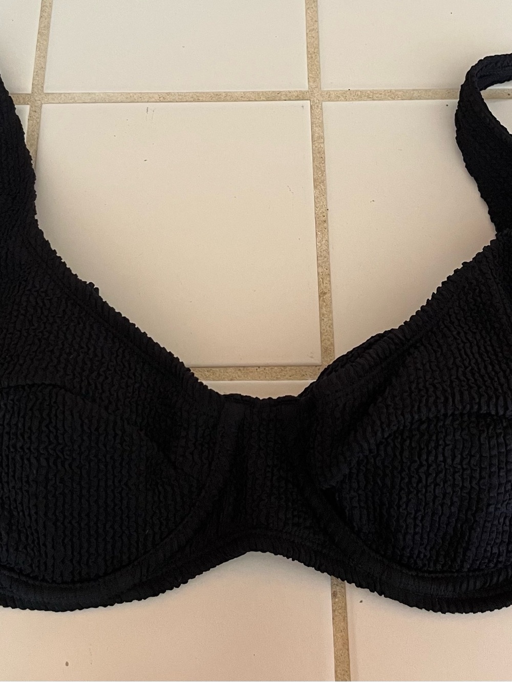 Capri Somerfield Swim Black Textured Bikini Top
